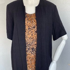 Black leopard print blouse